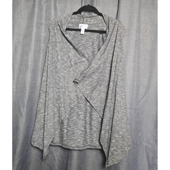 Just Be Heather Grey‎ Open Front Long Sleeve Drape Cardigan XL - Picture 1 of 4